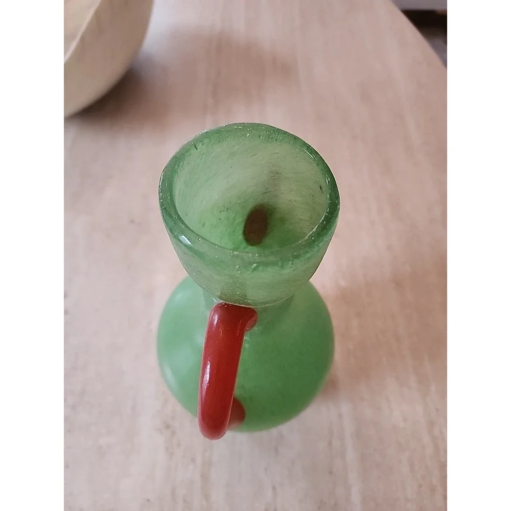 X Vintage Murano Scovo Two Handle Jug Vase